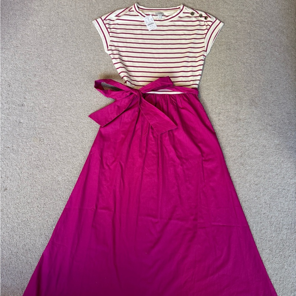 J. Crew Striped Top and Fuchsia Skirt Set
